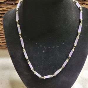 Sterling Silver necklace with lavender beading